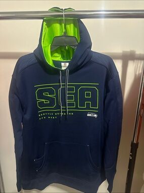 Seattle Seahawks Navy & Neon Green Hoodie - NFL Team Pullover
